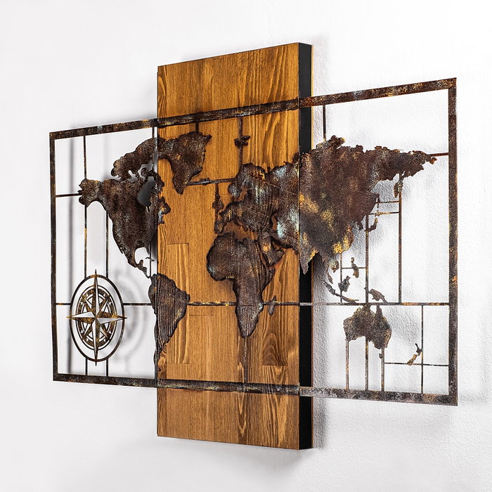 Wallity World Map With Compass 5 Wallity World Map With Compass 5